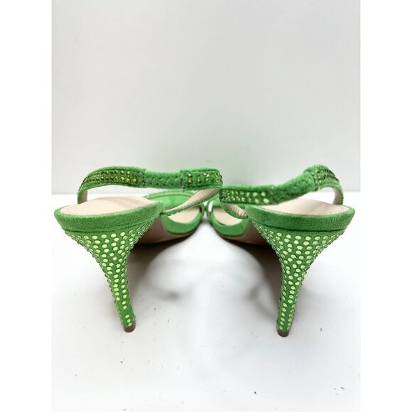 Marc Fisher Sandals Womens 7 Green Betila Slingback Heels Rhinestone Accents - Picture 6 of 9